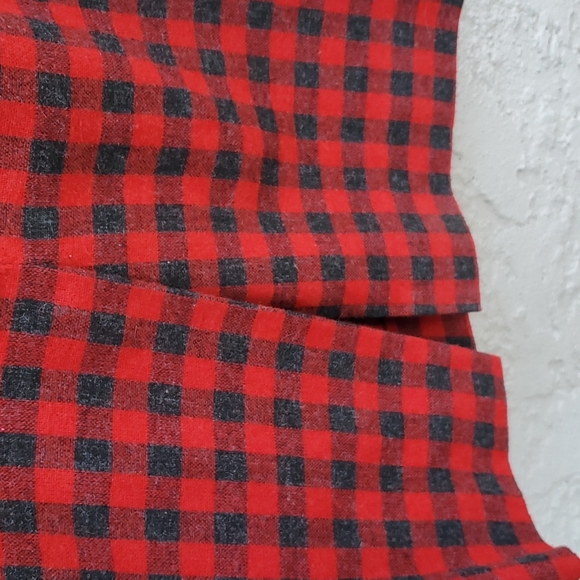 Vintage Red & Dark Gray Checked Buffalo Plaid Pencil Long Skirt - Picture 6 of 13